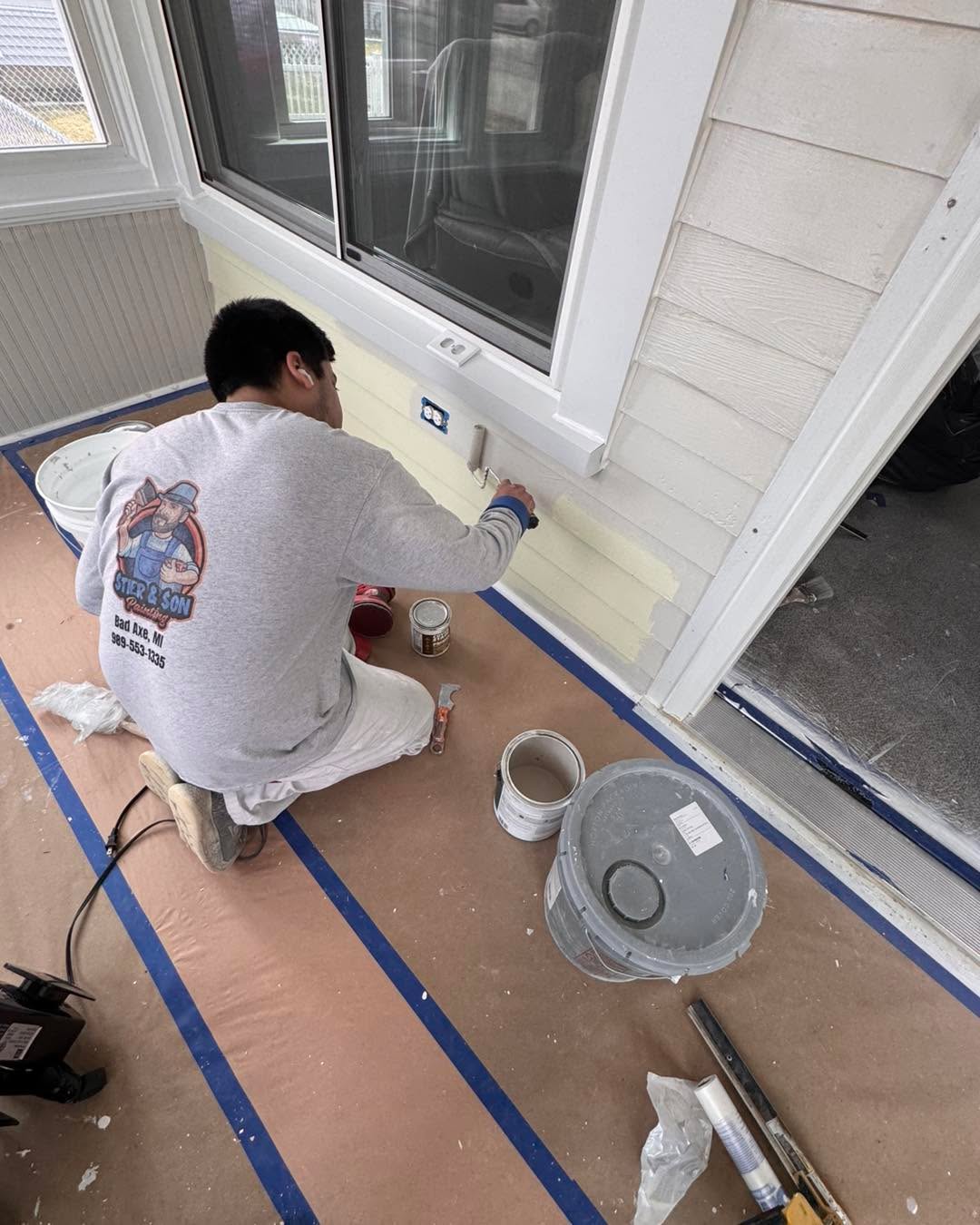 Completed sun porch repaint ready for summer evenings — Bad Axe, Michigan